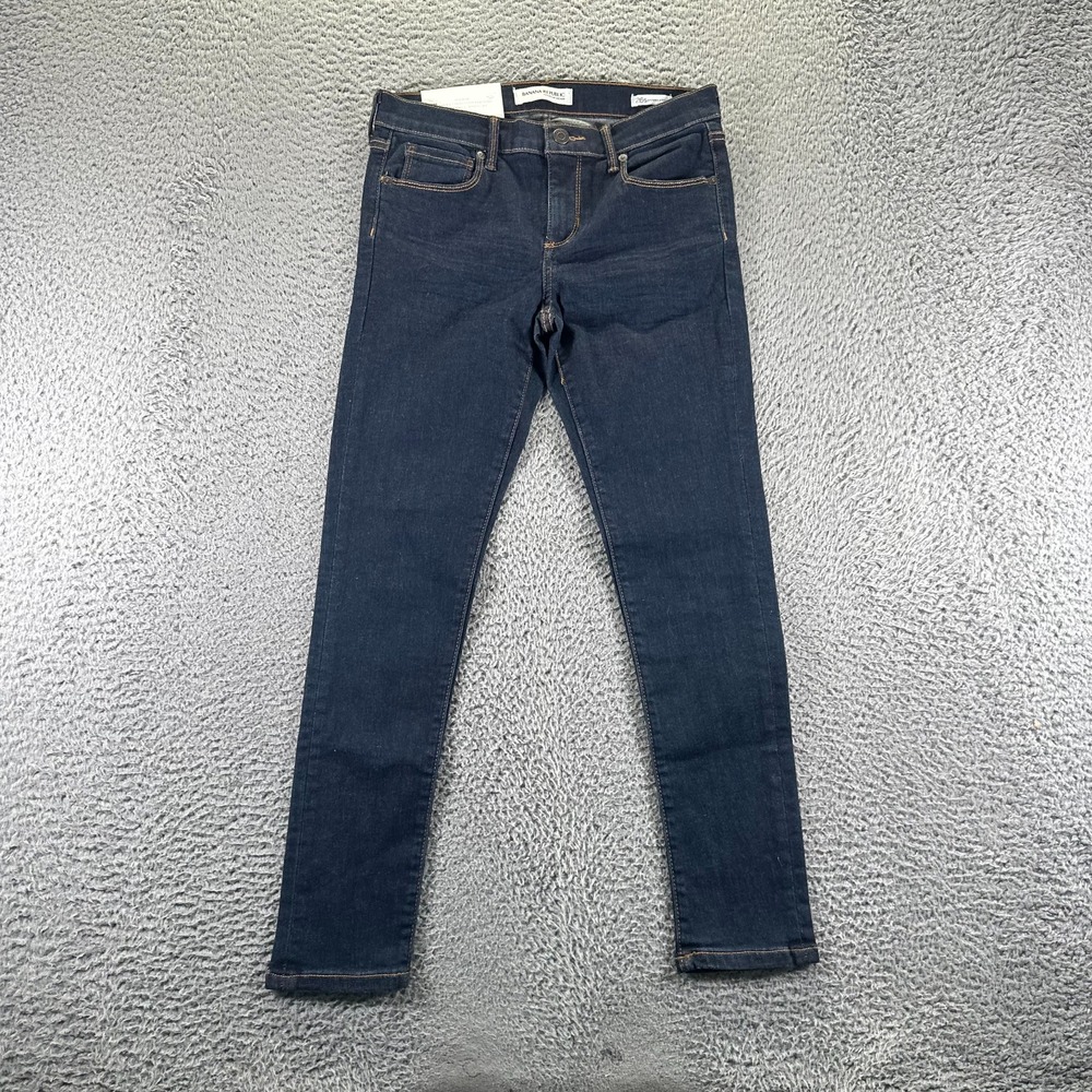 Banana Republic Jeans Women 28x25 Blue Denim Ankle Skinny Leg Stretch Workwear